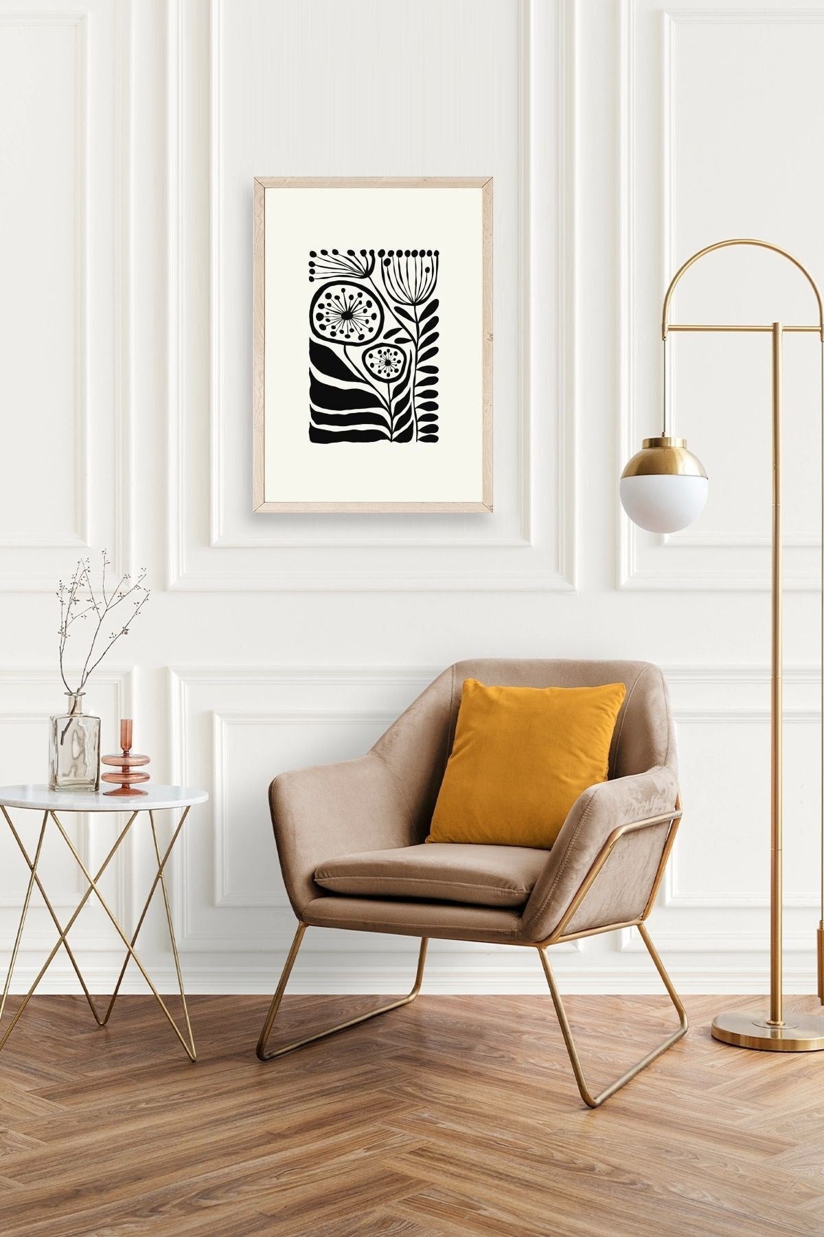 Çiçek Ahşap Çerçeveli Tablo 17 x 23