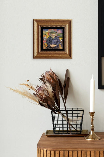 Van Gogh Çerçeveli Taş Tablo 20 cm