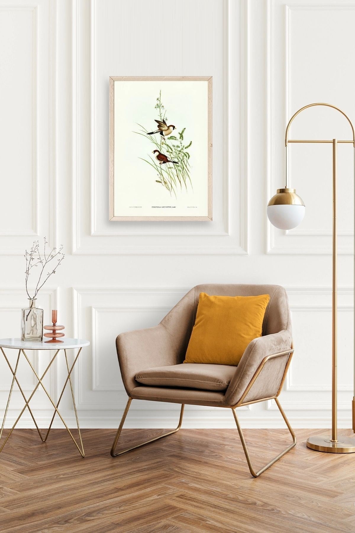 Kuşlar Ahşap Çerçeveli Tablo 30 x 42