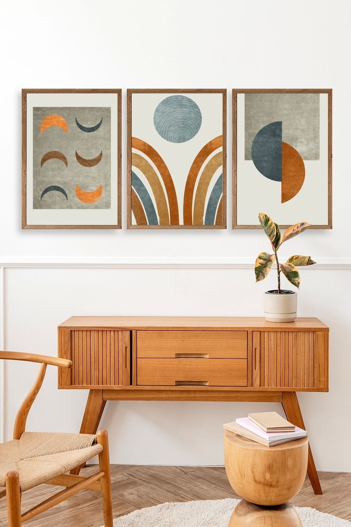 Soyut Ahşap Çerçeveli Tablo 30 x 42