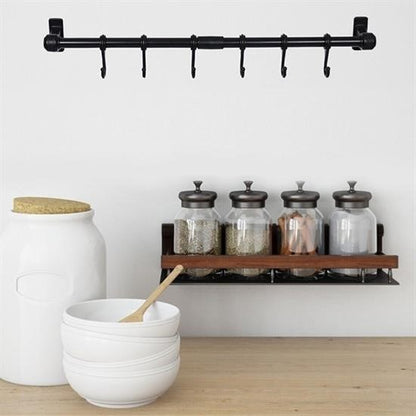 BUFFER® Duvara Monte Edilen 6 Kancalı Dekor Kaşıklık ve Kupa Askısı