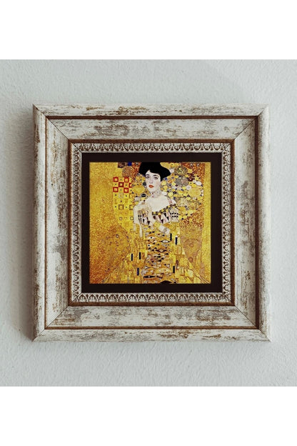 Gustav Klimt Çerçeveli Taş Tablo , Çerçeveli Taş Duvar Dekoru 20 cm