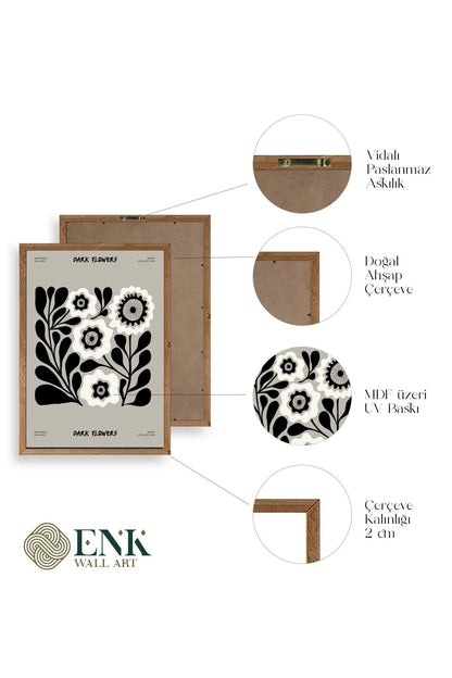 Çiçek Ahşap Çerçeveli Tablo 23 x 30