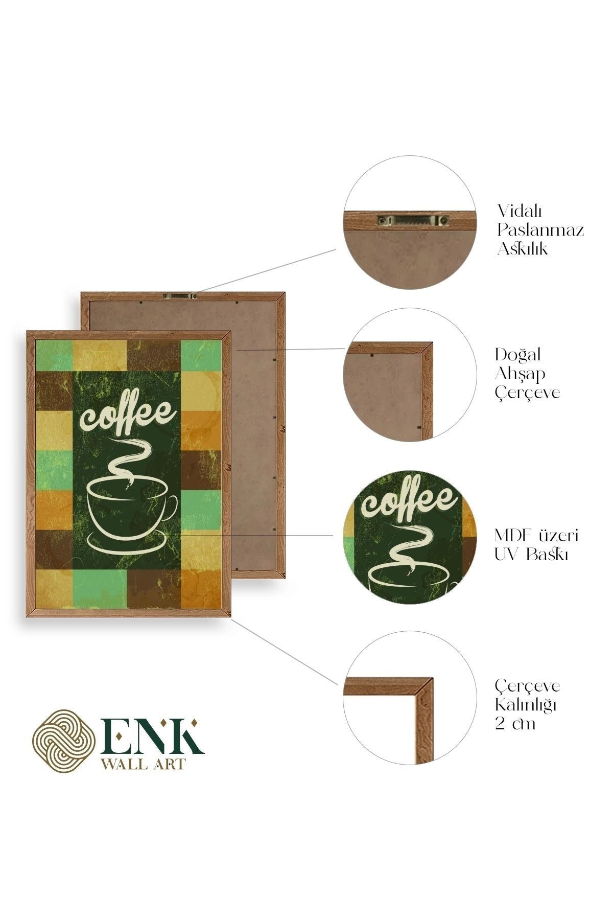 Kahve Ahşap Çerçeveli Tablo 50 x 70