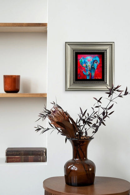 Fil Çerçeveli Taş Tablo 20 cm