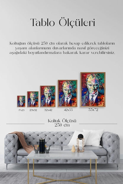 Atatürk Ahşap Çerçeveli Tablo 50 x 70