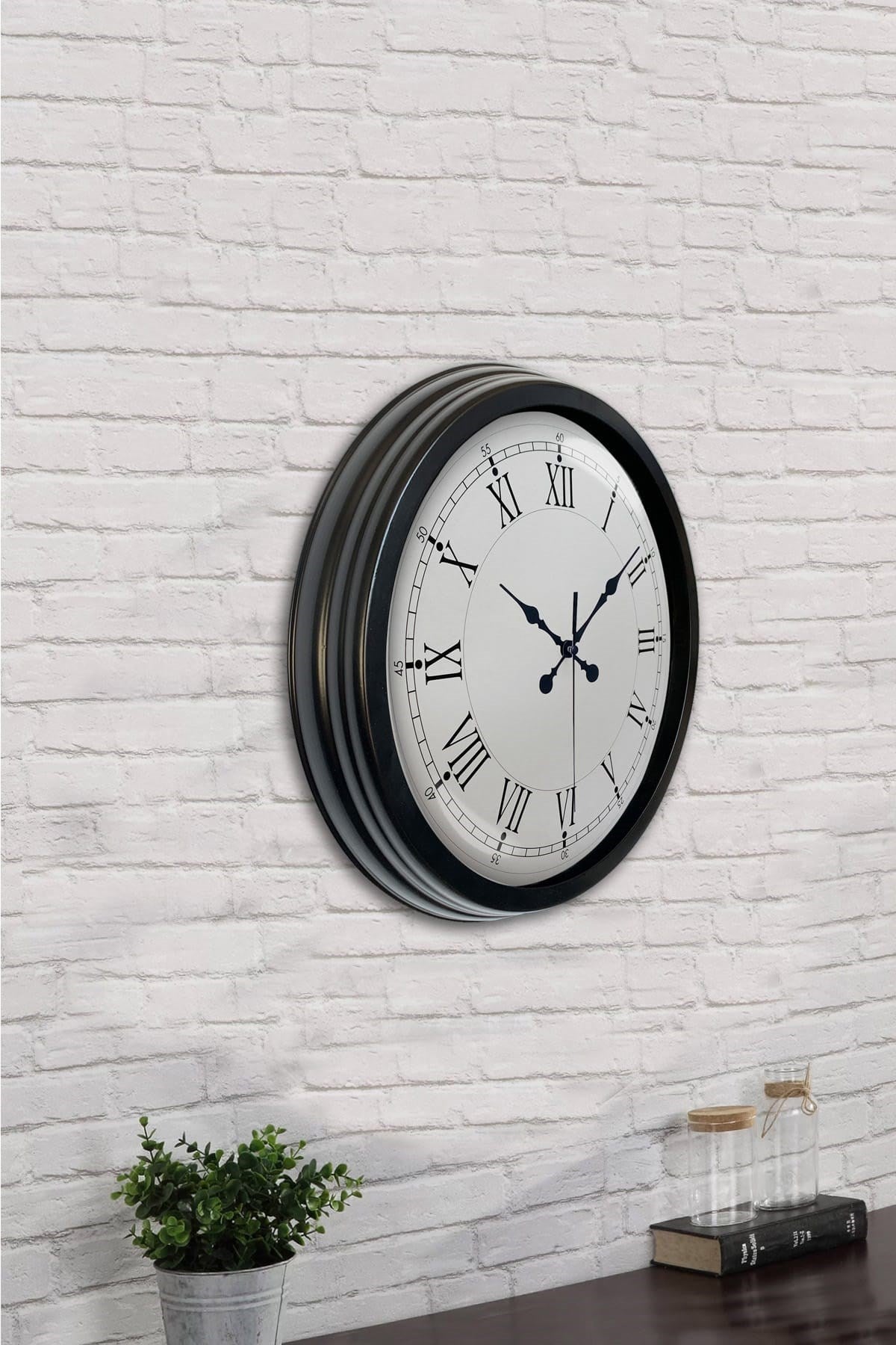 Zentime 40 Cm Siyah Şık Duvar Saati