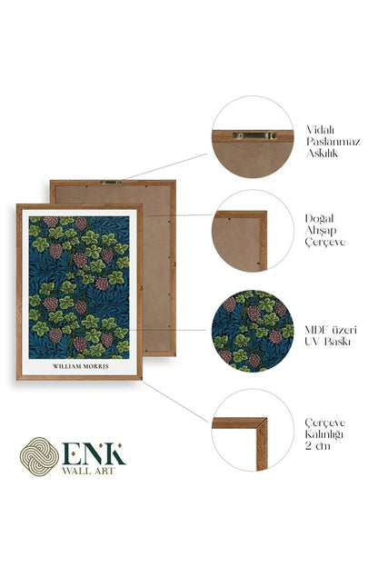 William Morris Ahşap Çerçeveli Tablo 50 x 70