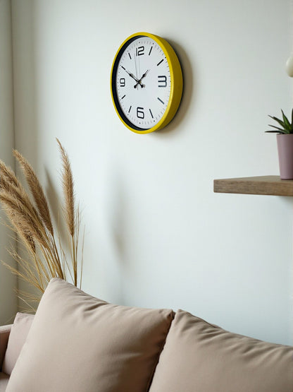 Zentime 36 Cm Sarı Dekoratif Duvar Saati