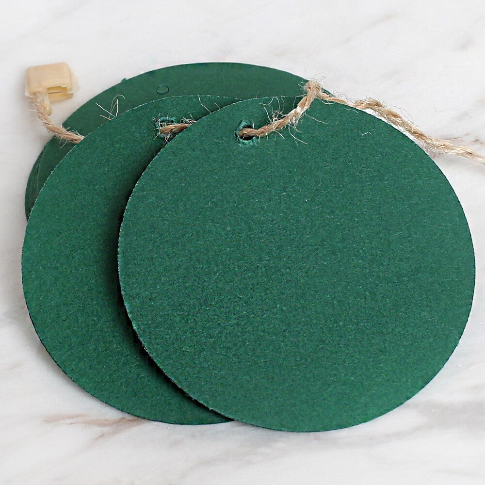 Loren 10'lu Yuvarlak Yeşil Etiket ve Klipsli Etike