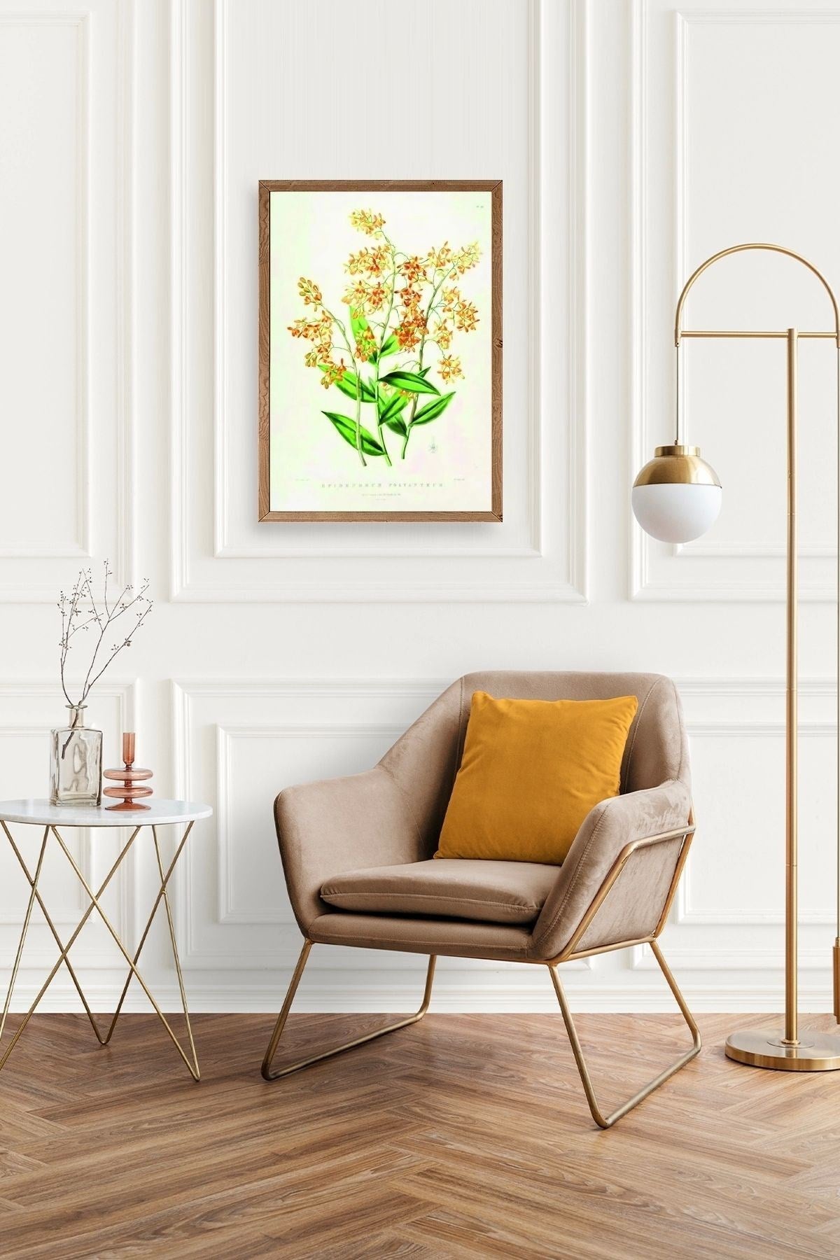 Çiçek Ahşap Çerçeveli Tablo 50 x 70