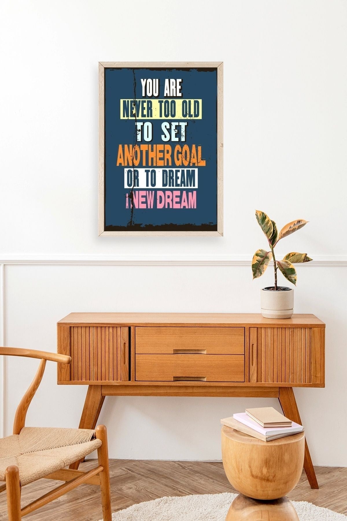 Motto Ahşap Çerçeveli Tablo 17 x 23