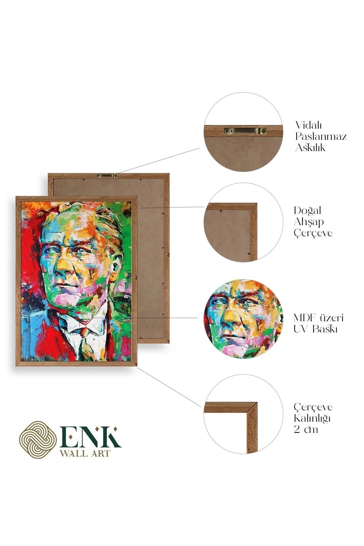 Atatürk Ahşap Çerçeveli Tablo 17 x 23