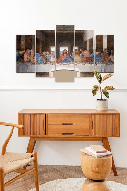 Yunan Bilgelik Manzarası 5 Parçalı Mdf Tablo 60 x 100