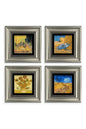 Van Gogh 4 lü Set Çerçeveli Taş Tablo 20 cm