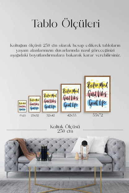 Motto Ahşap Çerçeveli Tablo 17 x 23