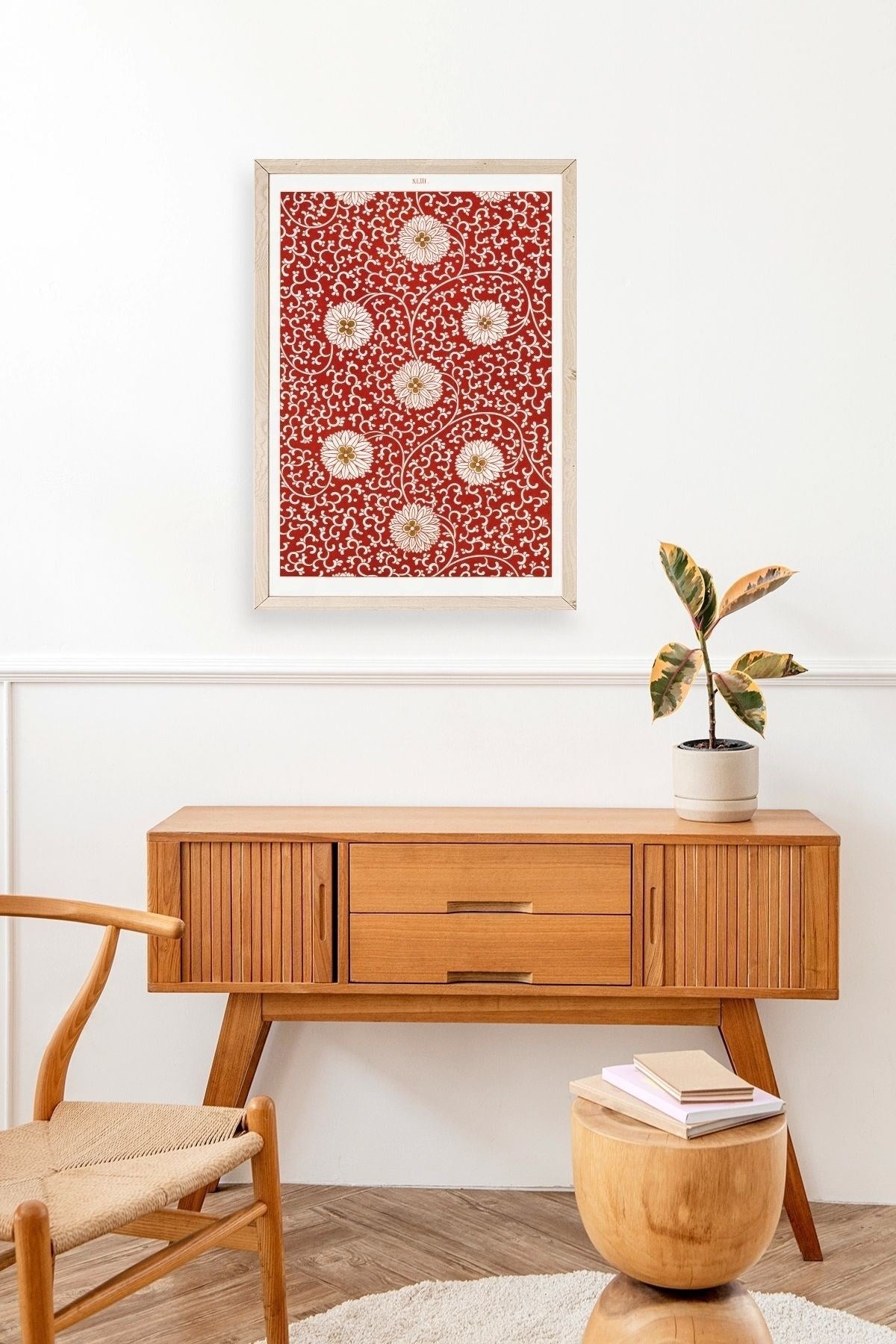 Çiçekler Ahşap Çerçeveli Tablo 50 x 70