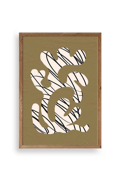 Soyut Ahşap Çerçeveli Tablo 23 x 30