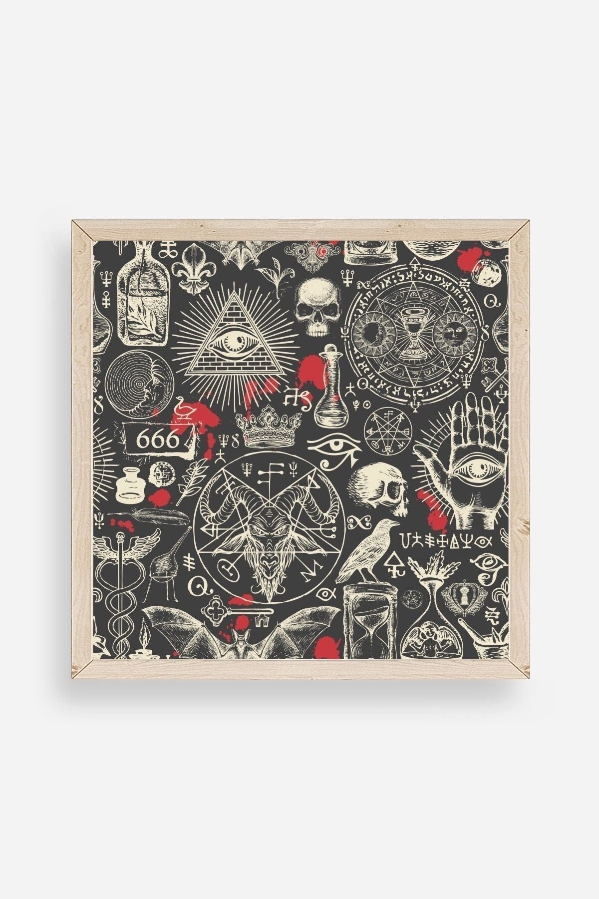 666 Ahşap Çerçeveli Tablo 50 x 50