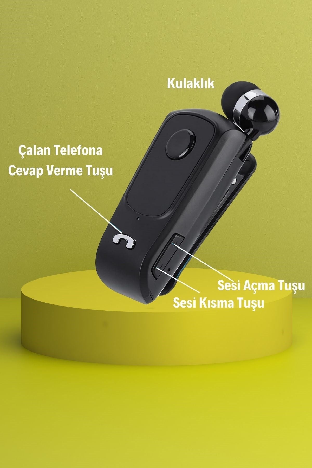 BUFFER® Telefon Bağlantılı Makaralı Kulaklıklı Bluetooth Kulaklık