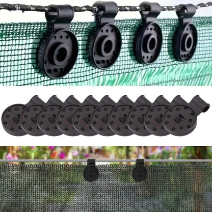 BUFFER® 10 Adet Güneşlik Filesi Sabitleme Klipsleri, Gölgelik Bezi ve Brandalar İçin Dayanıklı Plastik Kelepçe Kancaları