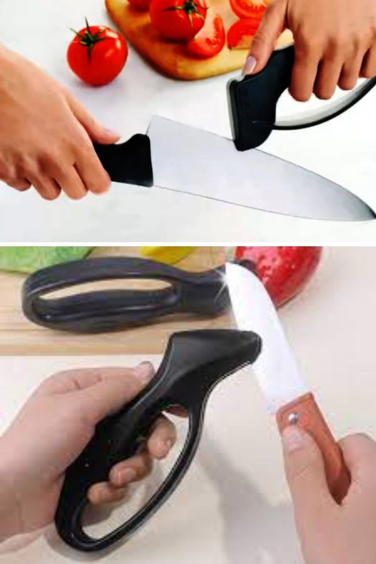 BUFFER® Kolay Tutuş Saplı Paslanmaz Çelik Manuel Bıçak Bileme Aleti