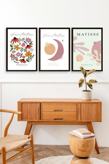 Matisse Üçlü Ahşap Çerçeveli Tablo 40 x 60