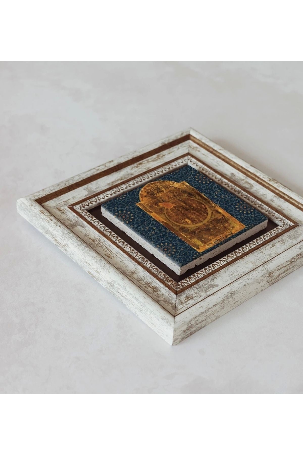 Hilye-i Şerif Çerçeveli Taş Tablo , Çerçeveli Taş Duvar Dekoru 20 cm