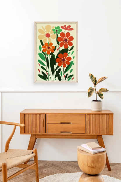 Çiçek Ahşap Çerçeveli Tablo 17 x 23