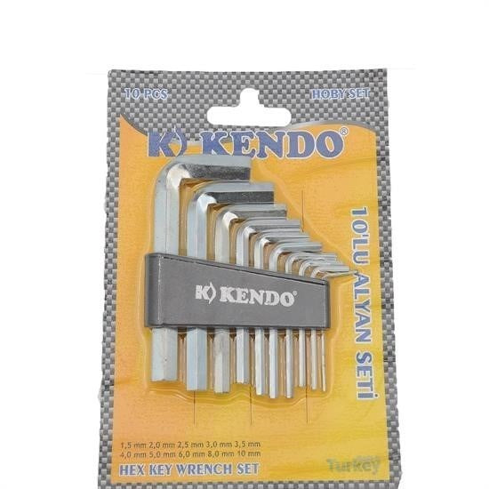 9 Parça Çelik Alyan Seti Kısa Düz Köşe Alyan Anahtar Takımı