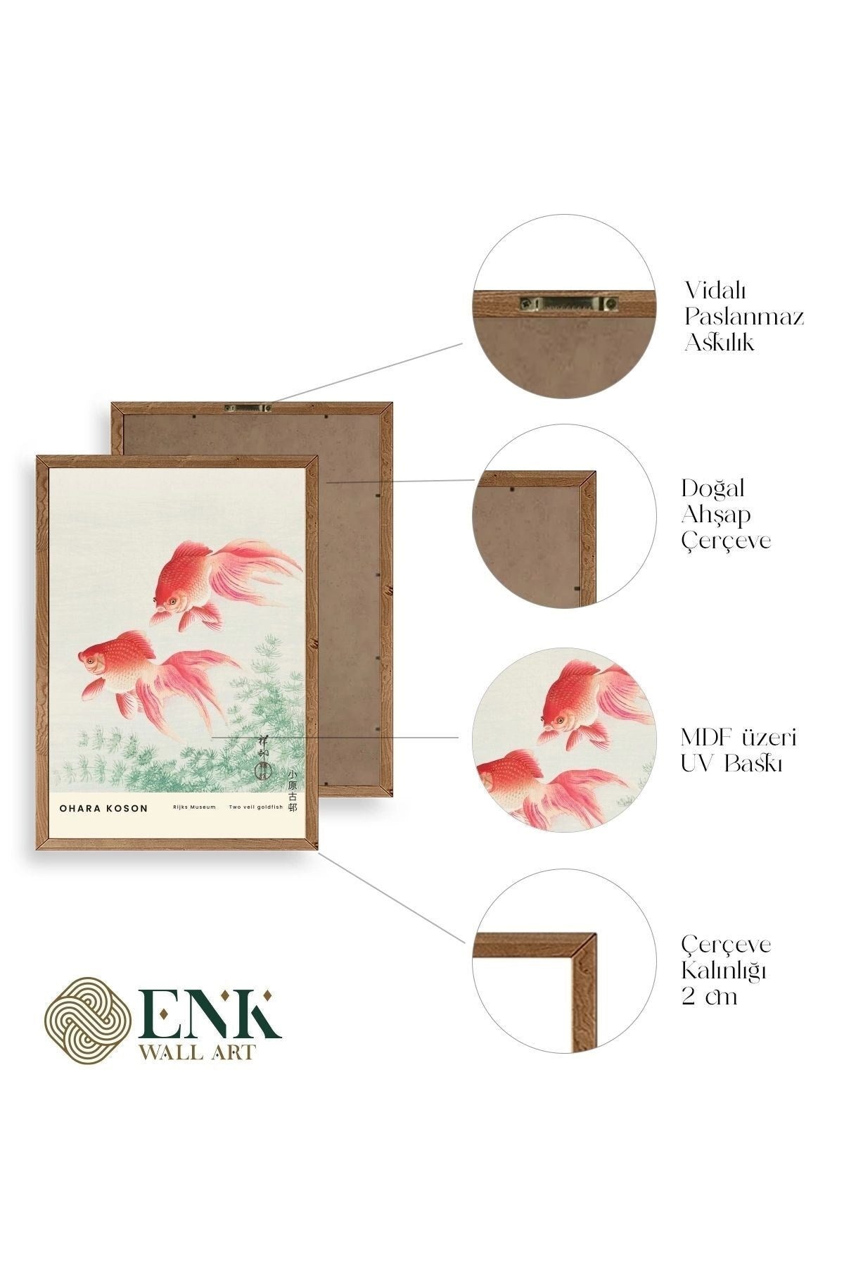 Ohana Koson Ahşap Çerçeveli Tablo 50 x 70