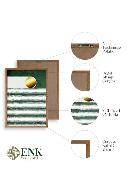 Soyut Ahşap Çerçeveli Tablo 30 x 42