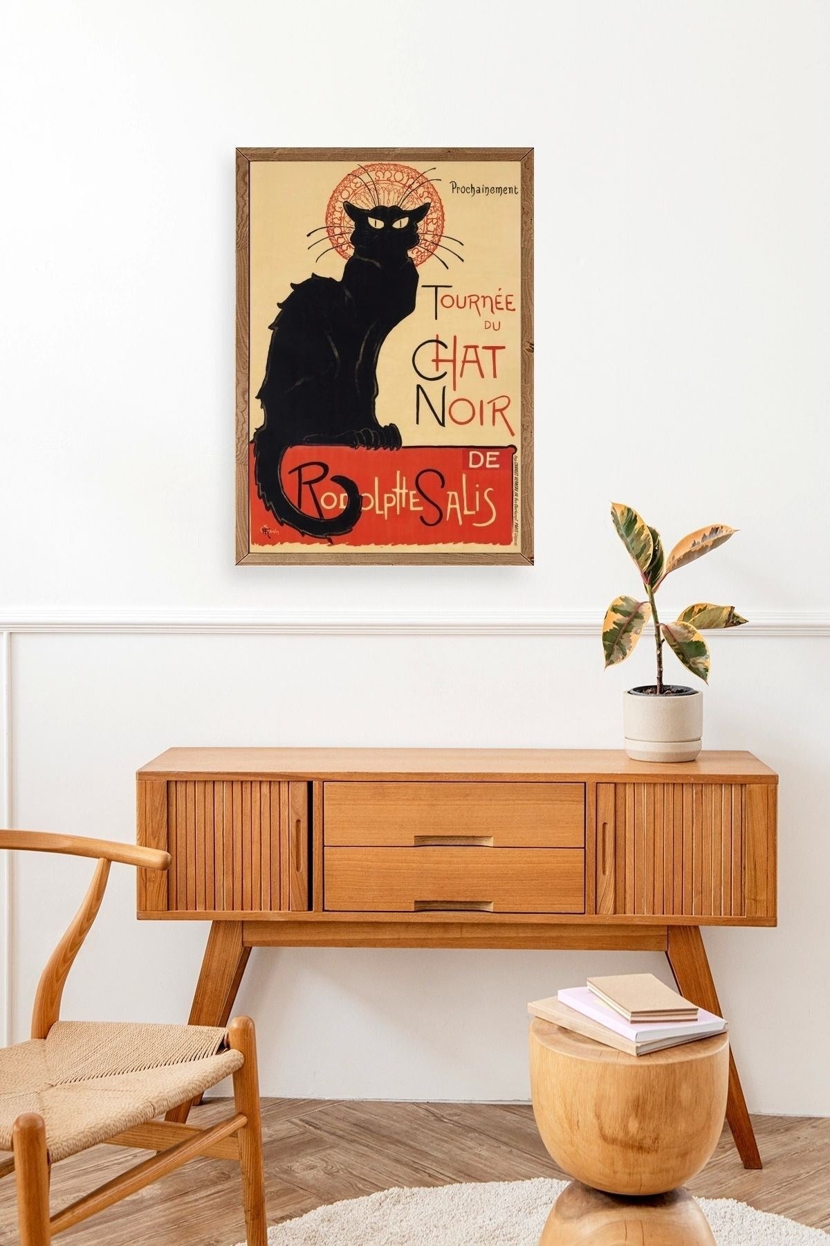 Chat Noir Ahşap Çerçeveli Tablo 23 x 30