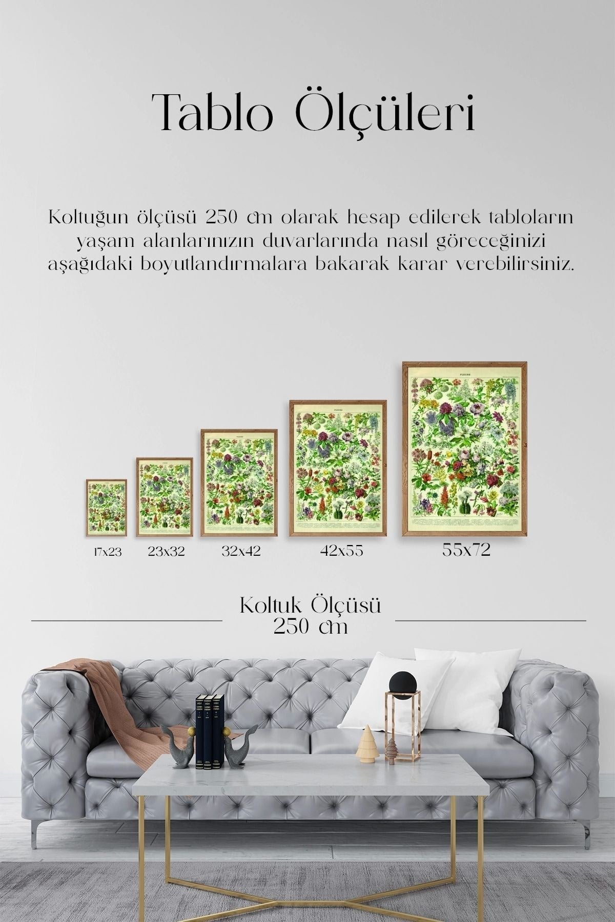 Çiçekler Ahşap Çerçeveli Tablo 30 x 42