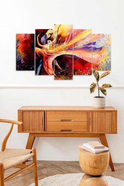 Kadın ve Erkek Dans 5 Parçalı Mdf Tablo 60 x 100