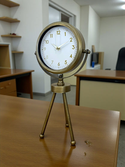 Zentime Eskitme Vintage Üç Ayaklı Masa Saati