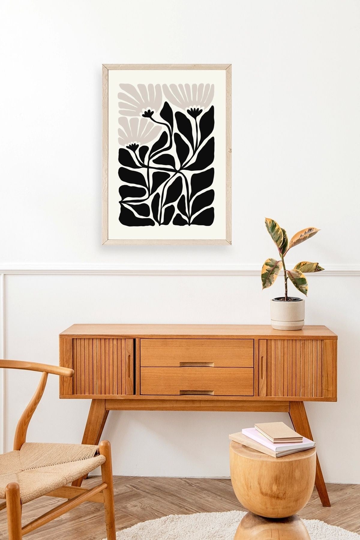 Çiçek Ahşap Çerçeveli Tablo 17 x 23