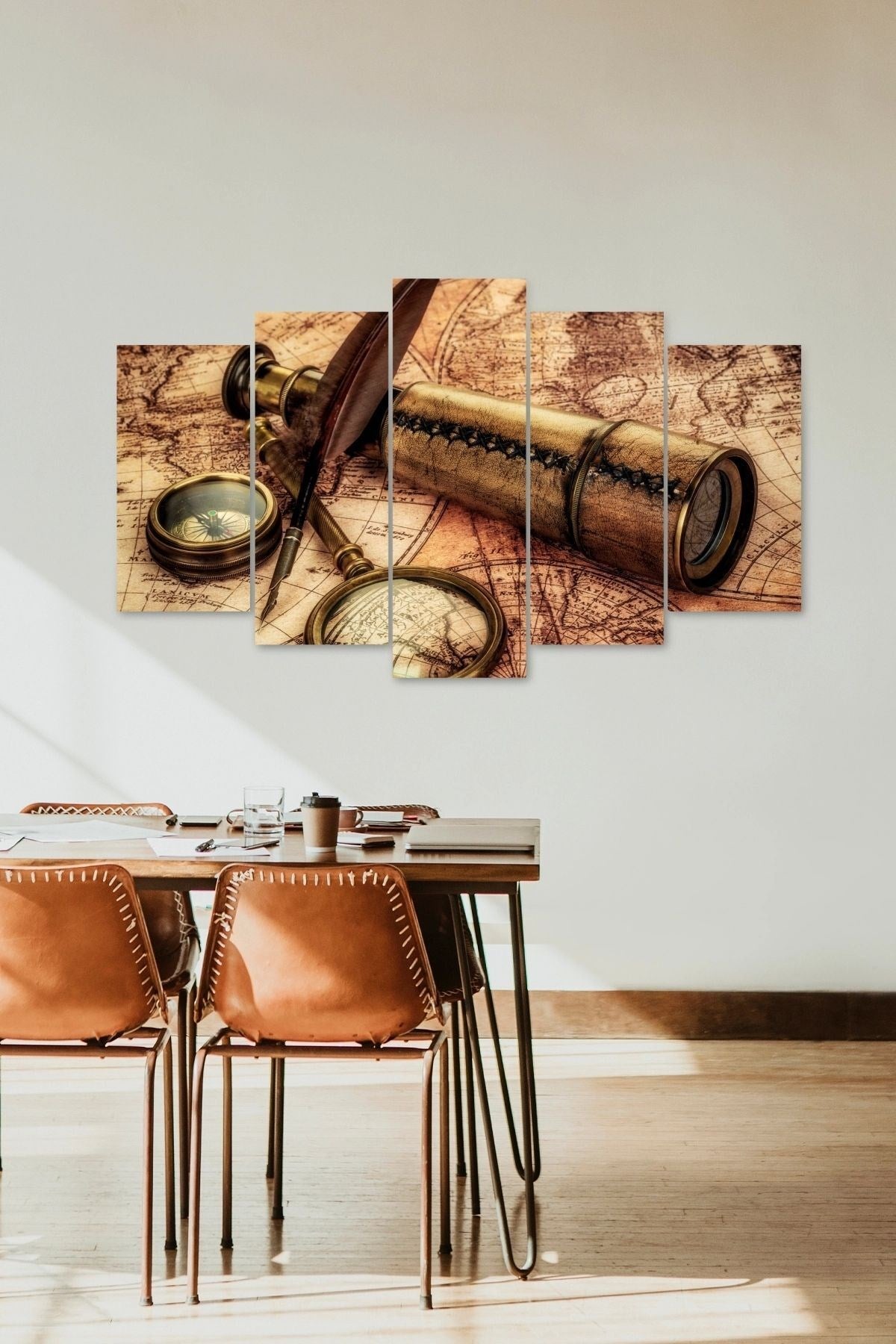 Pusula Harita 5 Parçalı Mdf Tablo 60 x 100