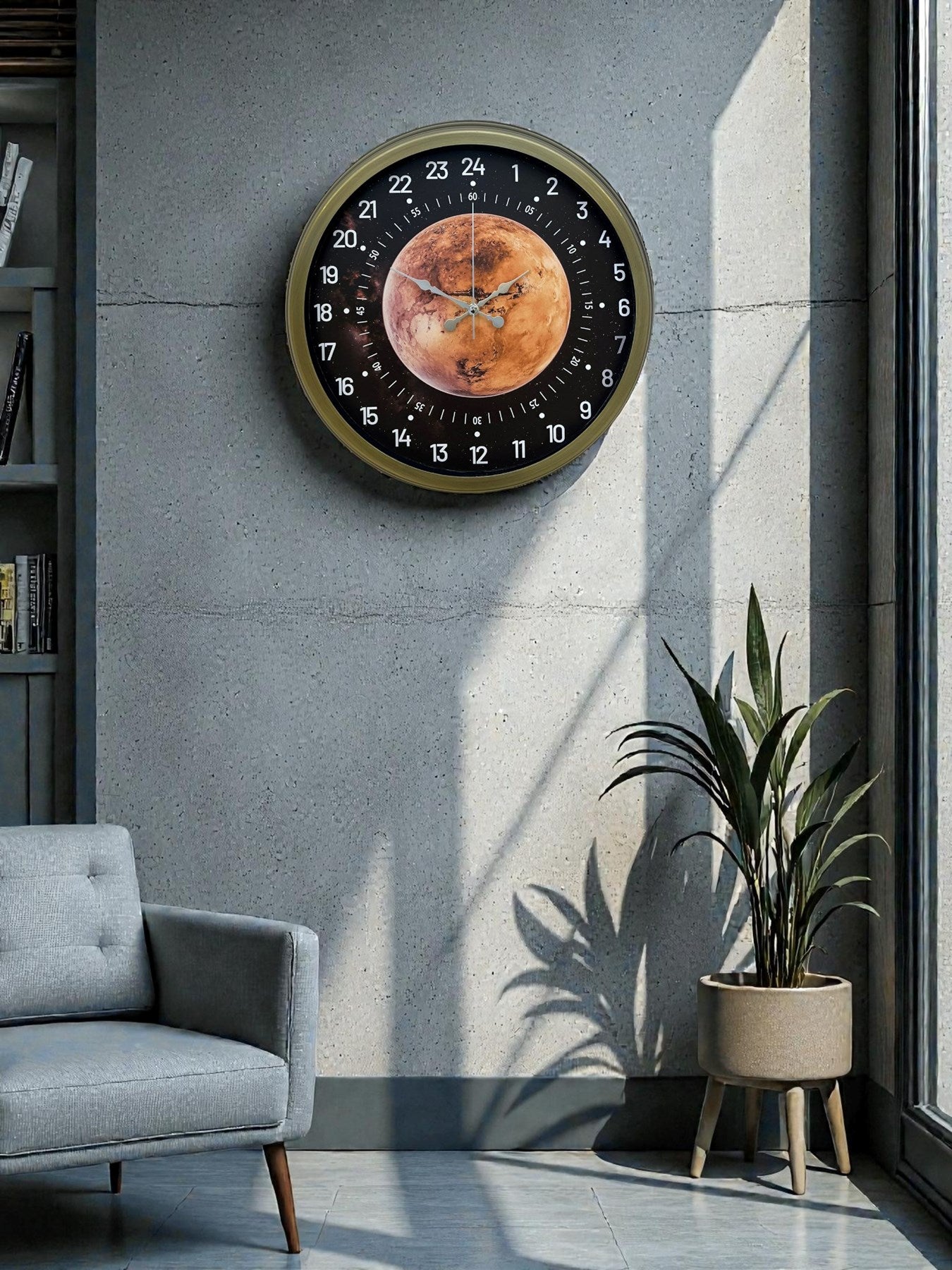 Zentime 40 Cm Eskitme Metal 24 Saat Göstergeli Özel Tasarım Duvar Saati