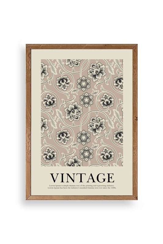 Vintage Ahşap Çerçeveli Tablo 50 x 70