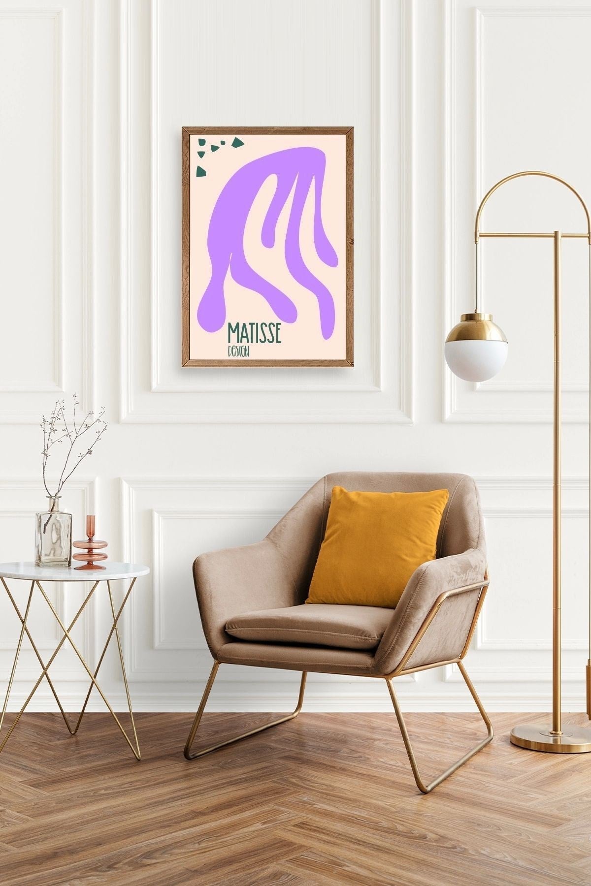 Soyut Ahşap Çerçeveli Tablo 30 x 42