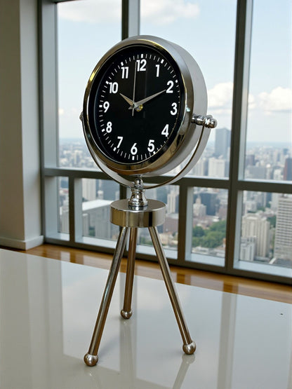 Zentime Krom Şık Üç Ayaklı Masa Saati