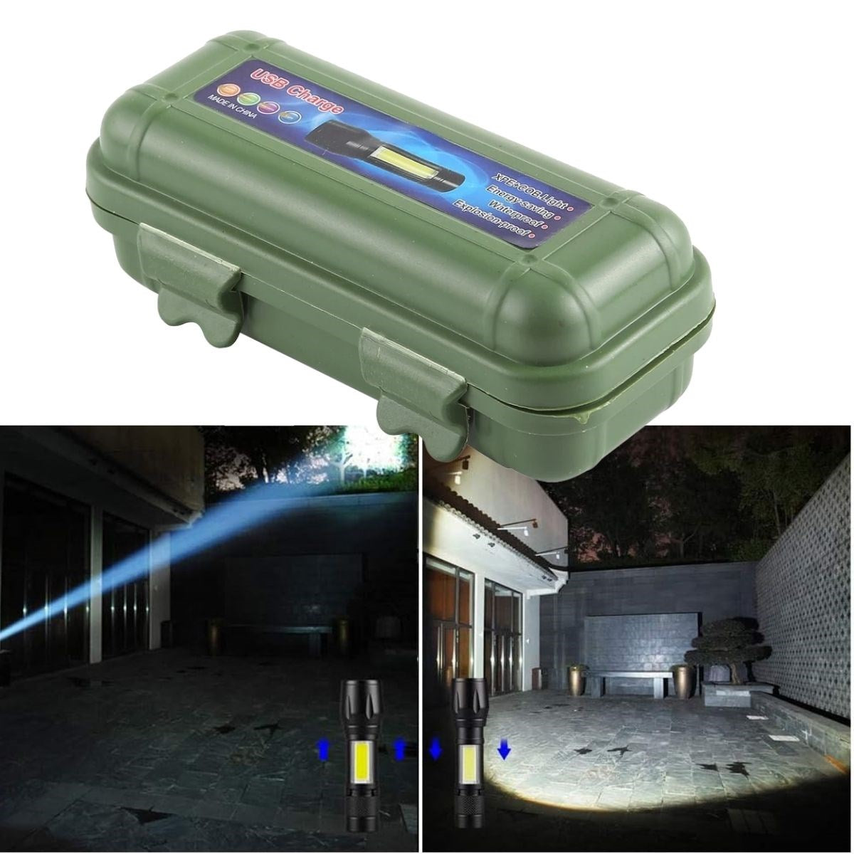 BUFFER® Solar Kutulu Mini El Feneri – Taşınabilir LED Kamp ve Acil Durum El Lambası