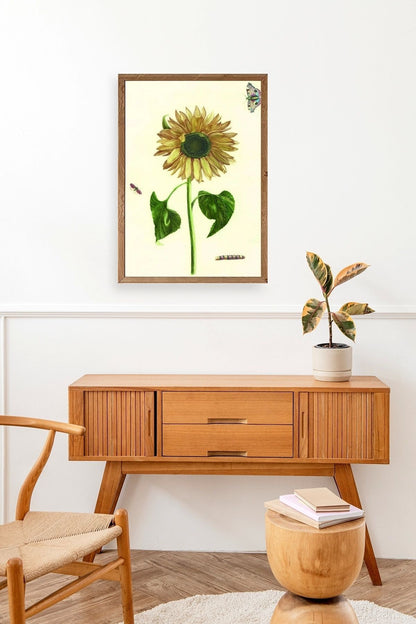 Ayçiçeği Ahşap Çerçeveli Tablo 50 x 70