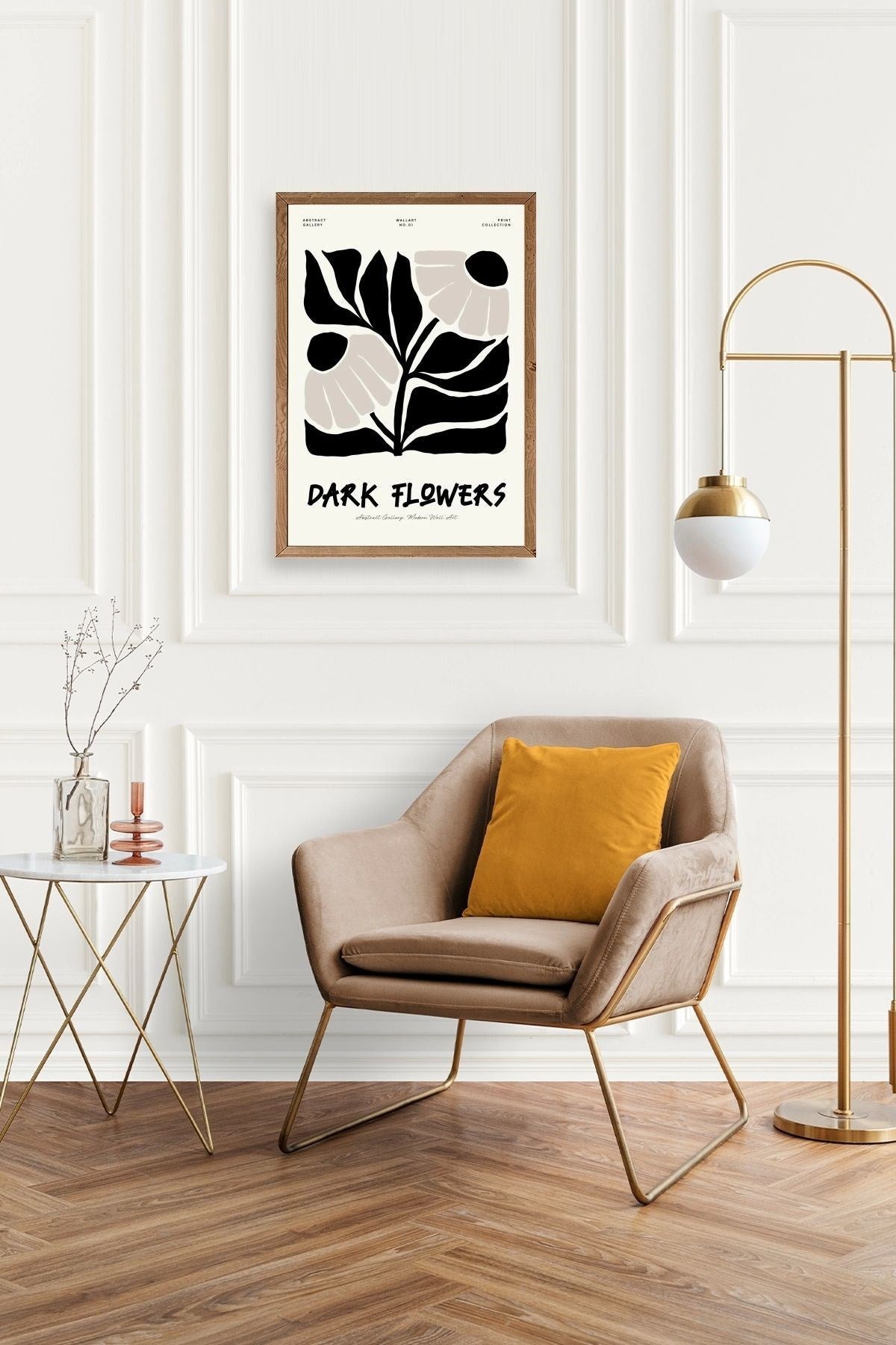 Çiçek Ahşap Çerçeveli Tablo 17 x 23