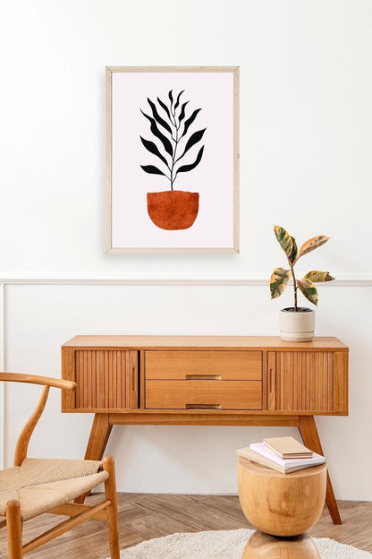 Saksı Ahşap Çerçeveli Tablo 23 x 30