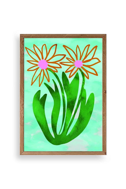 Çiçekler Ahşap Çerçeveli Tablo 23 x 30