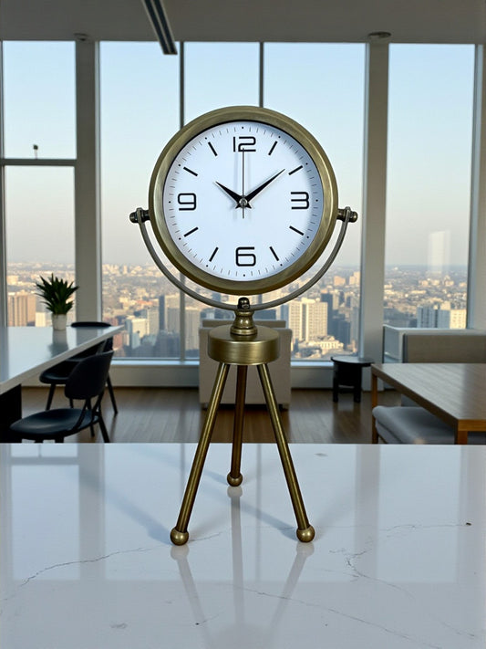 Zentime Eskitme Vintage Üç Ayaklı Masa Saati
