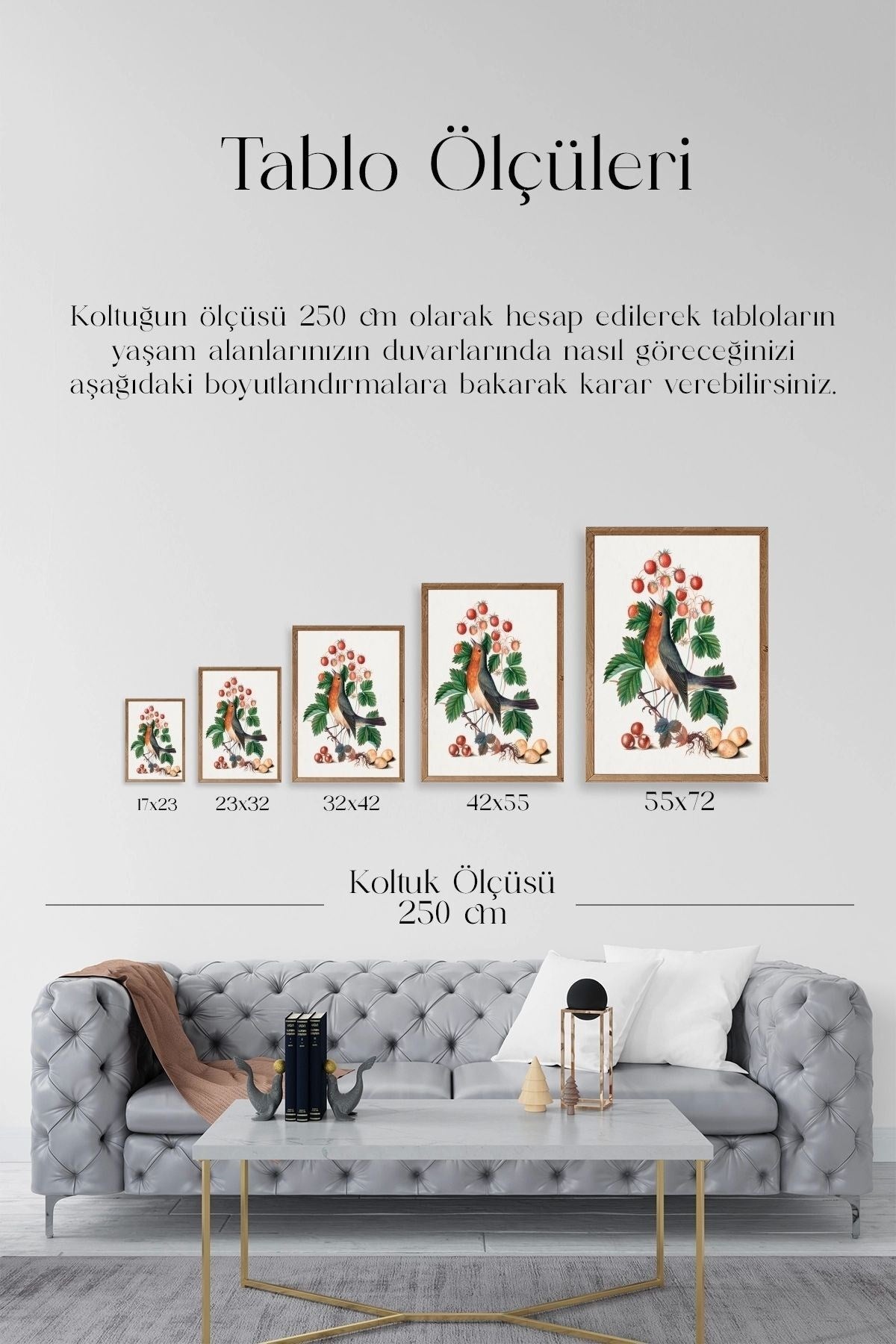 Daldaki Kuş Ahşap Çerçeveli Tablo 17 x 23