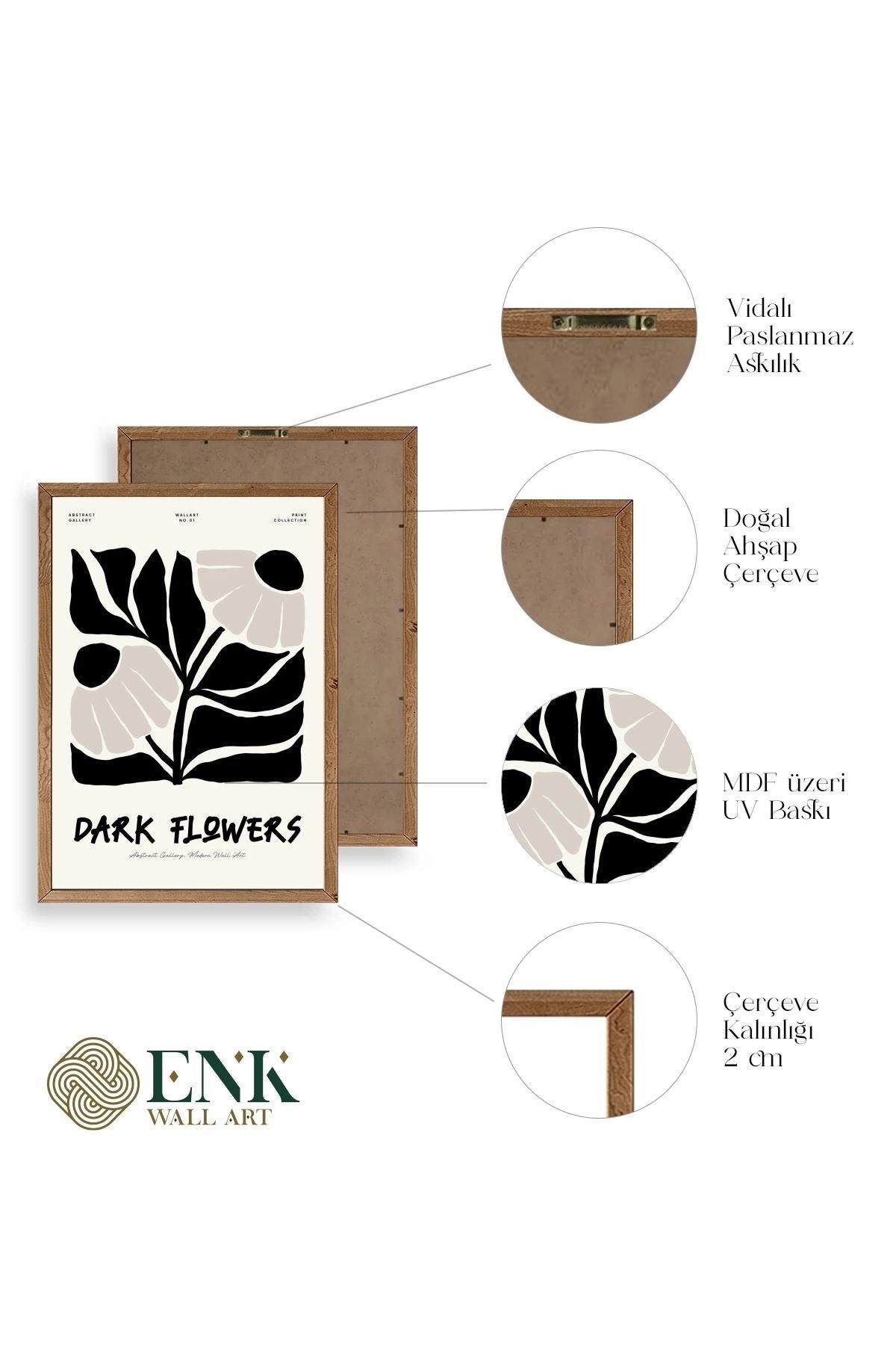 Çiçek Ahşap Çerçeveli Tablo 30 x 42